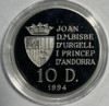 Andorra: 1994 10 Diners Olympics Cycling Silver Coin