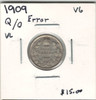 Canada: 1909 10 Cent VL Q/O Error VG8