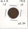United States:  1909   1  Cent VF20