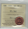 Canada: 1955 1 Cent SF ICCS MS65 Red