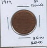 Canada: 1919 1 Cent AU50 Cleaned