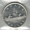 Canada: 1947 $1 Silver Dollar Pointed 7, 4x HP ICCS MS62