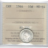 Canada: 1944 10 Cent ICCS MS64