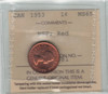 Canada: 1953 1 Cent NSF ICCS MS65 Red