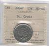 Canada: 2004P 25 Cent St. Croix ICCS MS64