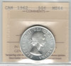 Canada: 1962 50 Cent ICCS MS64