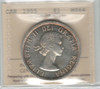 Canada: 1955 $1 Silver Dollar ICCS MS64 #7