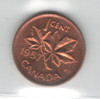 Canada: 1957 1 Cent Hanging 7 ICCS MS65 Red #3