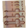 Canada: 1986 $2 Bank Of Canada Banknotes 25 in Sequence EGM