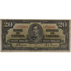 Canada: 1937 $20 Bank Of Canada Banknote Coyne-Towers K/E F