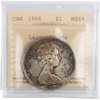 Canada: 1966 Silver Dollar Large Beads ICCS MS64 #2