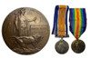Great Britain: WWI Memorial Plaque Death Penny and Medal Group