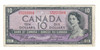 Canada: 1954 $10 Bank Of Canada Devil's Face  Banknote F/D