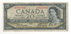 Canada: 1954 $20 Bank Of Canada Devil's Face  Banknote D/E #7