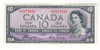 Canada: 1954 $10 Bank Of Canada Devil's Face  Banknote C/D