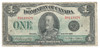 Canada: 1923 $1 Banknote - Dominion of Canada DC-25n VG10