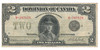Canada: 1923 $2 Banknote - Dominion of Canada DC-26k F15