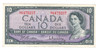 Canada: 1954 $10 Bank Of Canada Banknote Beattie-Rasminsky Lightly Circulated