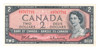 Canada: 1954 $2 Bank Of Canada Banknote Beattie-Rasminsky Lightly Circulated
