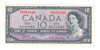 Canada: 1954 $10 Bank Of Canada Banknote Beattie-Rasminsky #4