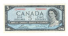 Canada: 1954 $5 Bank Of Canada Banknote Bouey-Rasminsky BC-39b