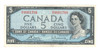Canada: 1954 $5 Bank Of Canada Banknote Bouey-Rasminsky BC-39b #2