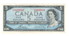 Canada: 1954 $5 Bank Of Canada Banknote Bouey-Rasminsky BC-39b #3