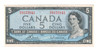 Canada: 1954 $5 Bank Of Canada Banknote Bouey-Rasminsky BC-39c