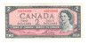Canada: 1954 $2 Bank Of Canada Banknotes Lawson-Bouey BC-38d #8