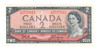 Canada: 1954 $2 Bank Of Canada Banknotes Beattie-Coyne BC-38a