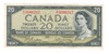 Canada: 1954 $20 Bank Of Canada Banknote Beattie-Rasminsky BC-41b #4