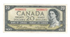 Canada: 1954 $20 Bank Of Canada Banknote Beattie-Rasminsky A/W