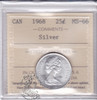 Canada: 1968 Silver 25 Cents ICCS MS66 Coin nr 5