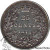 Canada: 1874H 25 Cents VF20