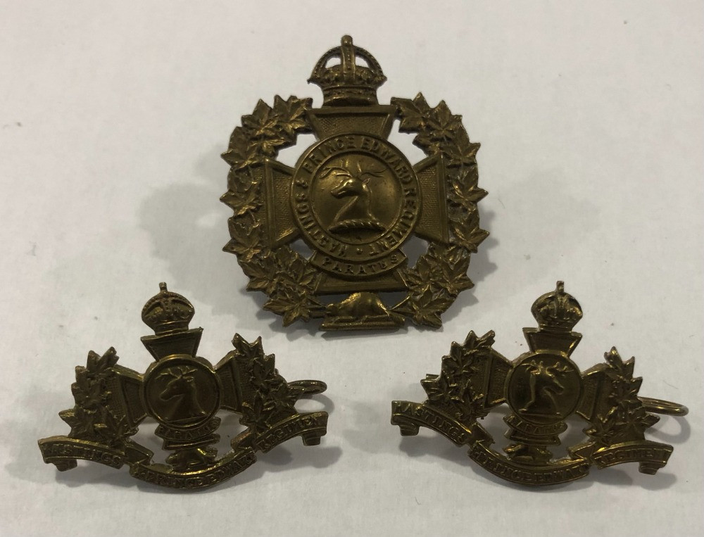 Canada Set of Hastings and Prince Edward Collar Badges and Cap Badge