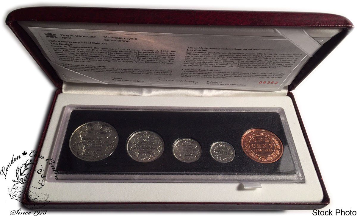 Canada: 1998 Proof Finish 1908 to 1998 Commemorative Coin Set - London ...