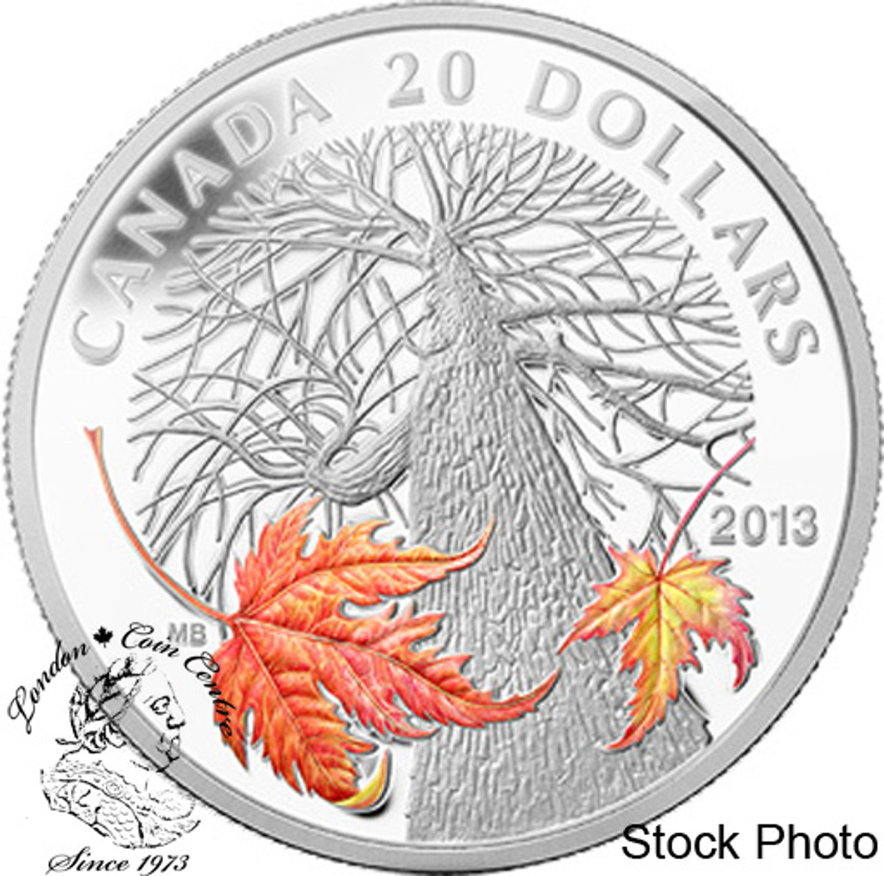 Canadian Maple Canopy Autumn Details about   2013 $20 Silver Coin 