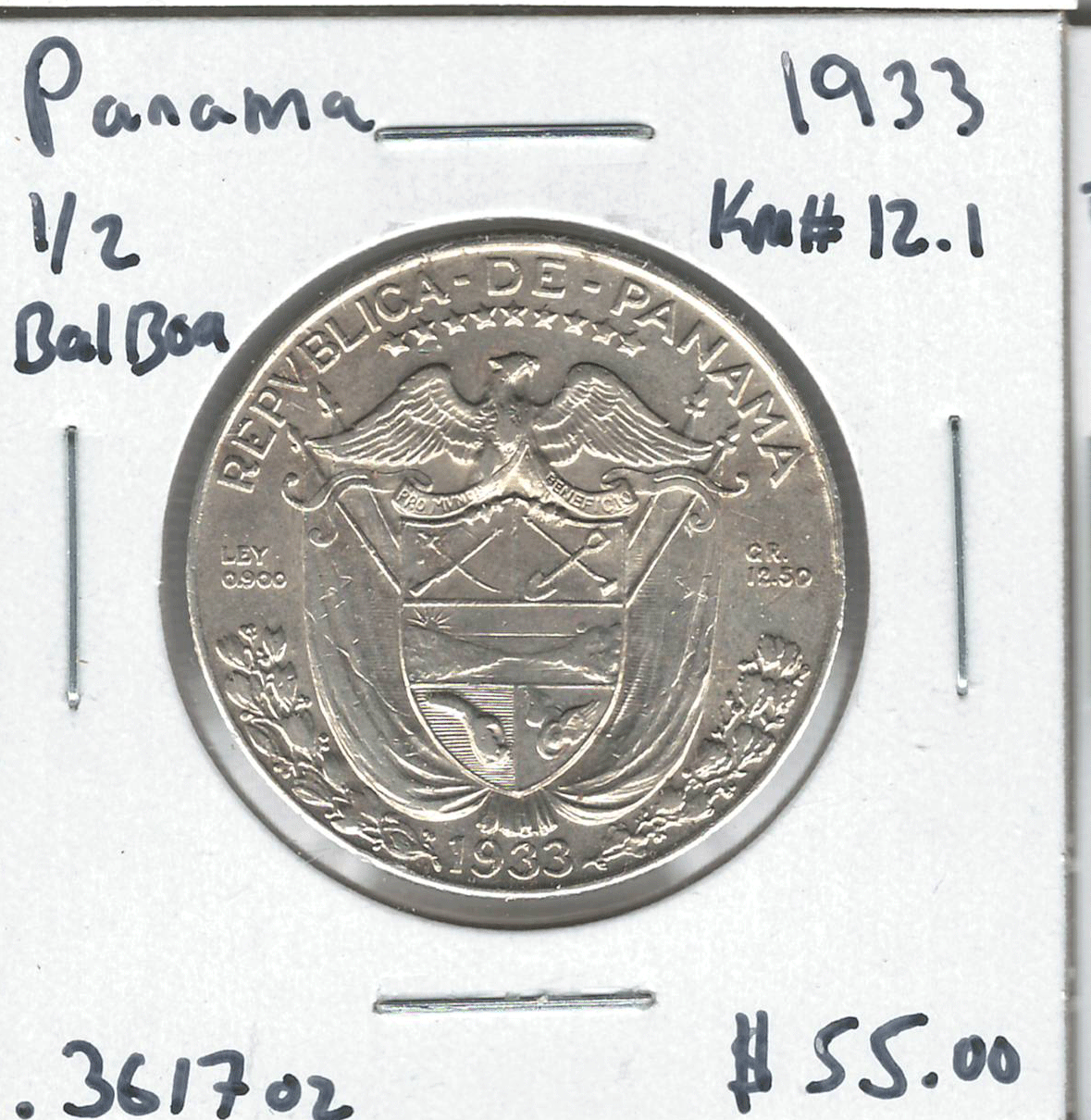Panama: 1933 1/2 Balboa - London Coin Centre Inc.