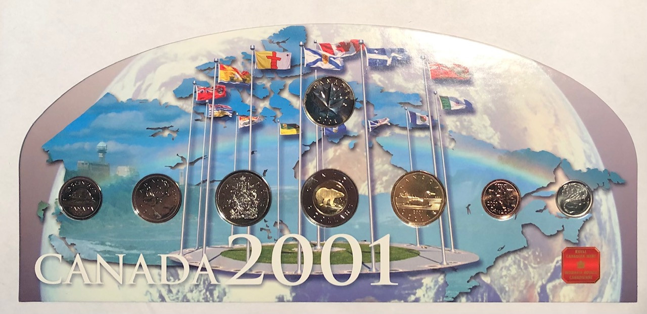 Canada: 2001 Map Coin Set in Cardboard Holder - London Coin Centre