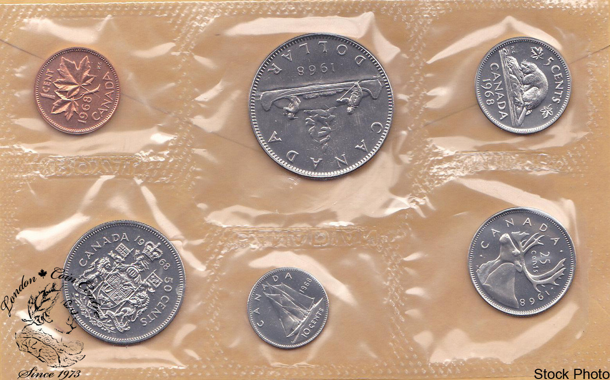 Canada: 1968 Proof Like / Uncirculated Coin Set with Extra Water