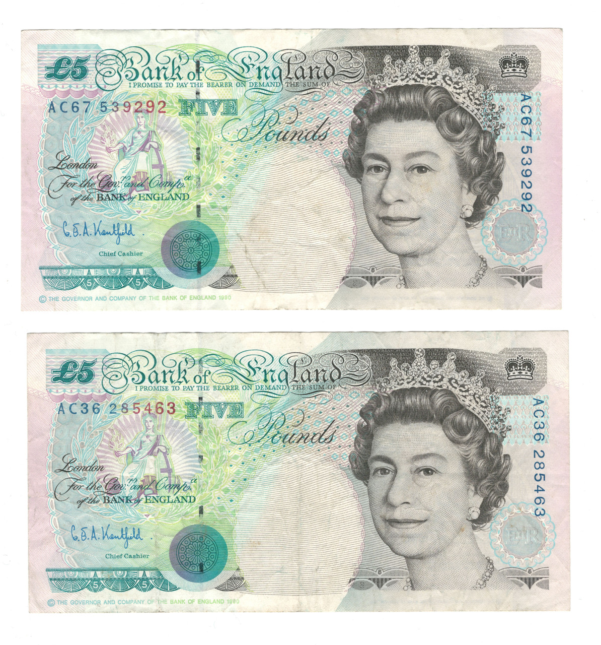 Great Britain: 1990 5 Pounds 2 Piece Lot - London Coin Centre Inc.