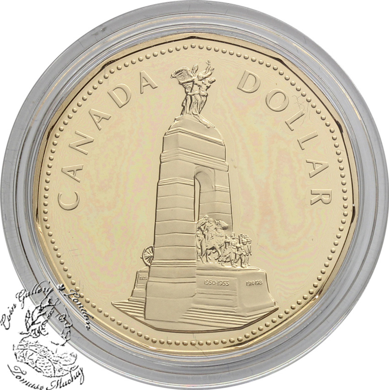 Canada: 1994 $1 Loonie War Memorial Proof Coin with Box & COA