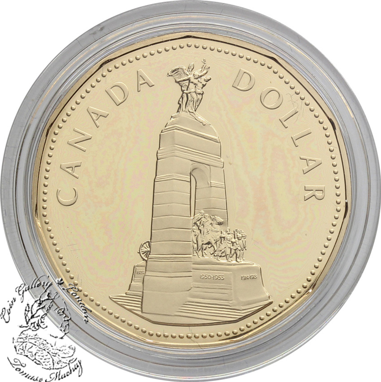 1994 Canadian $1 Remembrance/National War Memorial Loonie Dollar (Brilliant  Uncirculated)