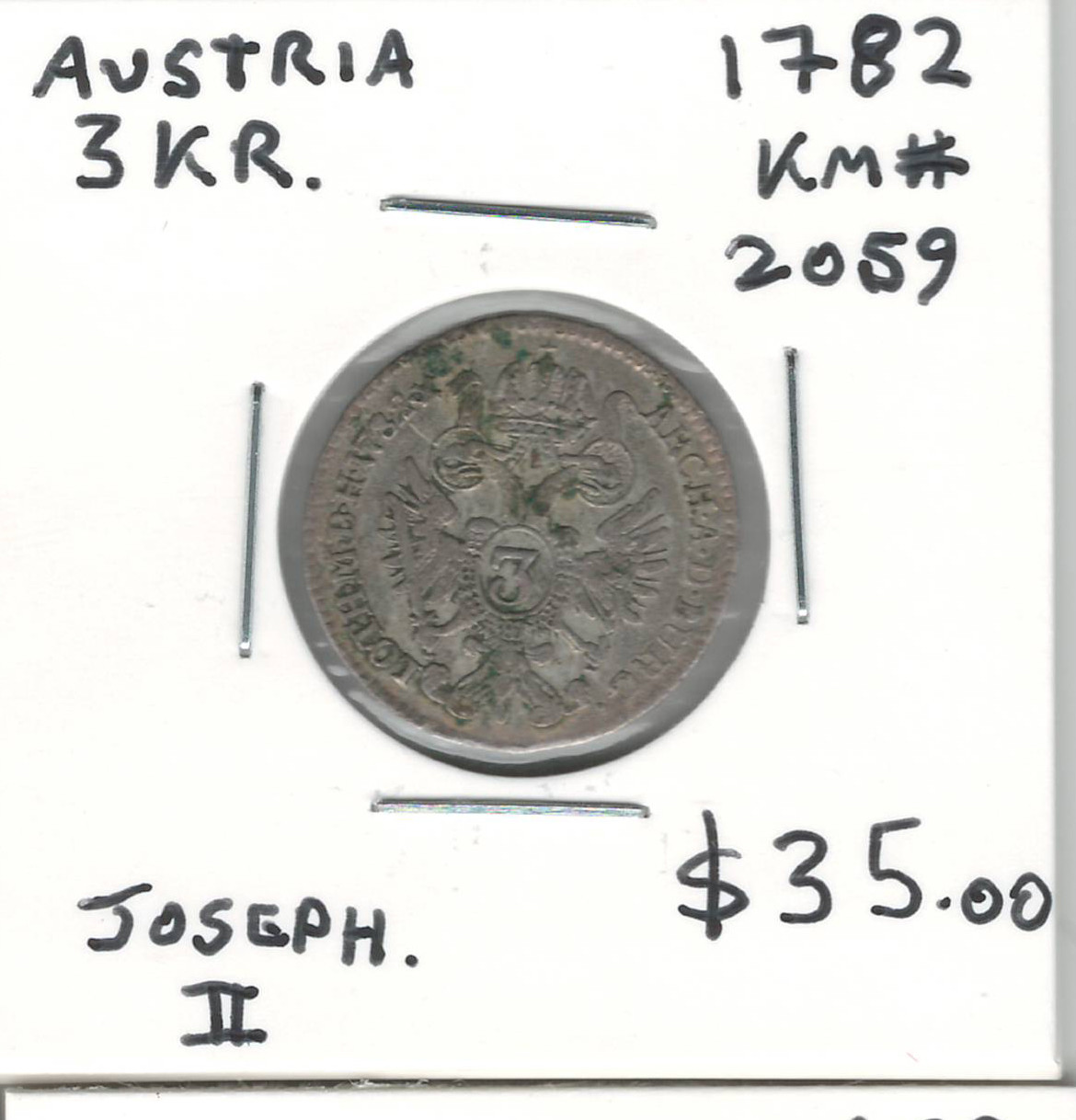 Austria: 1782 3 Kreuzer Joseph II - London Coin Centre Inc.