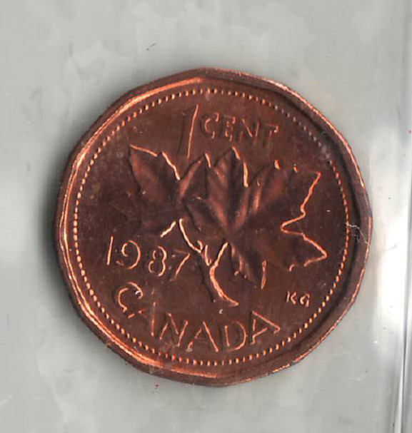 Canada: 1987 1 Cent ICCS MS65 Red - London Coin Centre Inc.