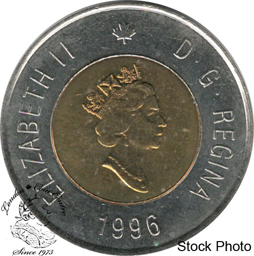 道楽dowlu ck chin×2 最初期1996年製 RARE! GERMAN PLANCHET 1996 Canada $2 Dollar Toonie Coin! BRILLIANT
