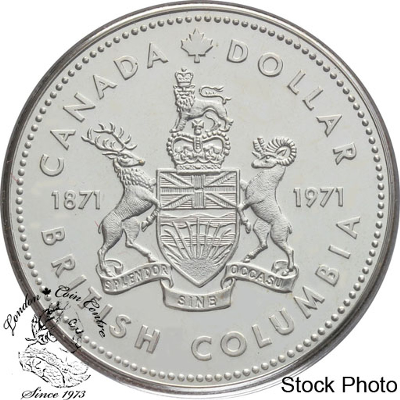 Canada: 1971 $1 British Columbia Centennial Silver Dollar Coin - London ...