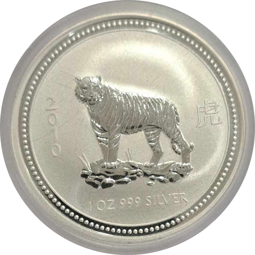 Australia: 2007-2010 $1 Year of the Tiger 1 oz Silver Coin