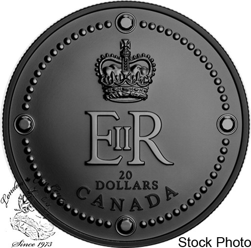 Canada: 2022 $20 Queen Elizabeth II Royal Cypher 1 oz Silver Coin