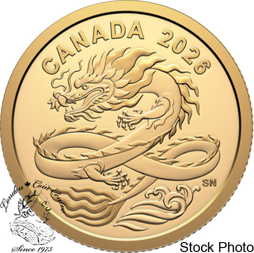 Canada: 2026 $8 Lucky Dragon 1/20oz Pure Gold Coin - London Coin